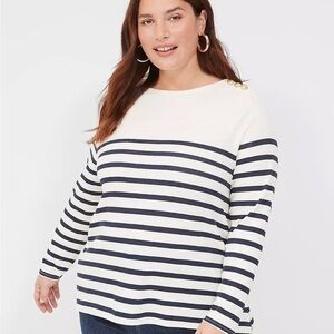 Lane Bryant Nautical boat neck long sleeve tunic 18/20
